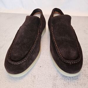 🍁NIB Size 8 Dark Brown Moc-Toe Venetian Suede Loafers Snover, Crafted in Canada